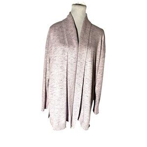 J. Jill Wearever Collection Open Front Cotton Blend Cardigan Sweater Size L